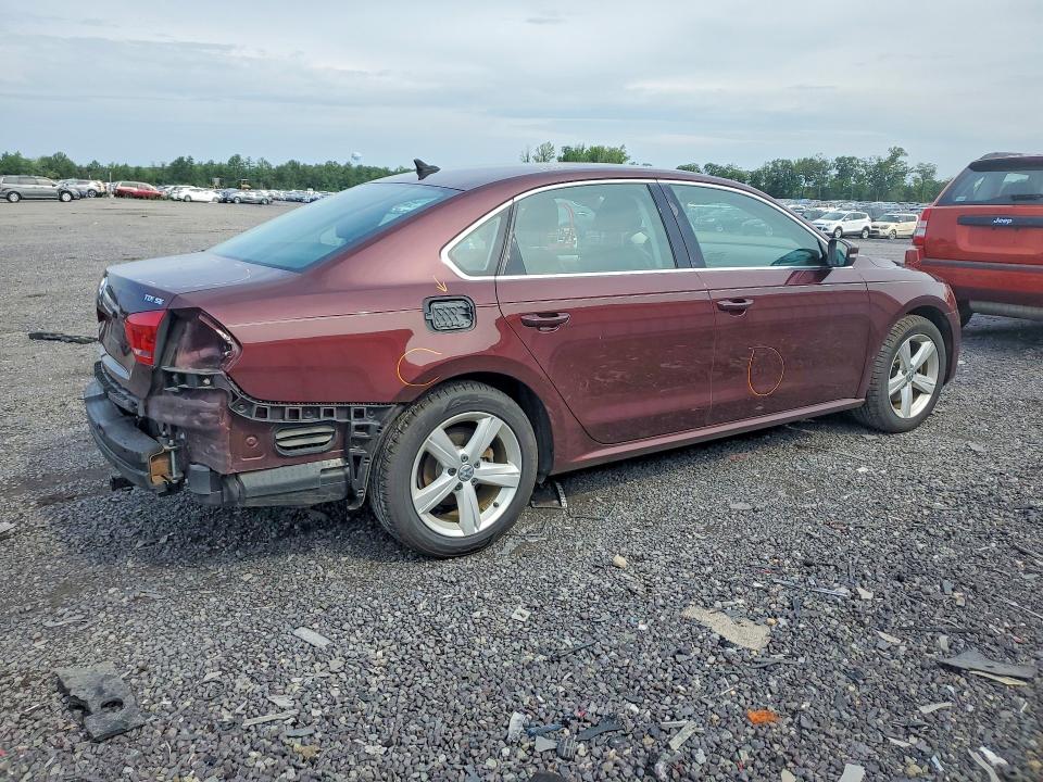 2013 Volkswagen Passat VIN 1VWBN7A38DC144098 COPART salvage auction — REAR END, Va - Certificate Of Title, sold $375 on 2026-07-22 (photo 3)