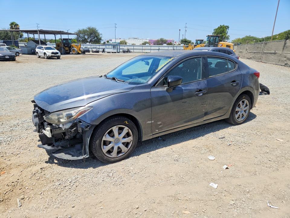 2014 Mazda 3 VIN JM1BM1T78E1214117 COPART salvage auction — FRONT END, Ca - App For Dup Clean Or Ac, sold $1,350 on 2026-07-31 (photo 1)