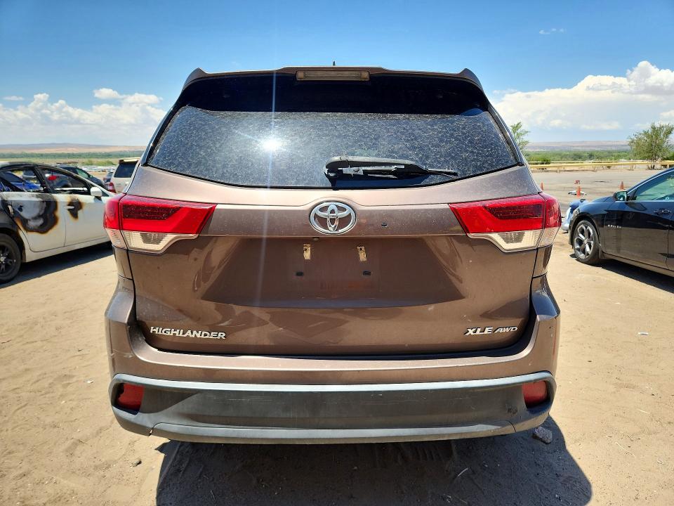 2019 Toyota Highlander VIN 5TDJZRFH5KS717926 COPART salvage auction — FRONT END, Nm - Certificate Of Title, sold $6,300 on 2026-07-23 (photo 6)