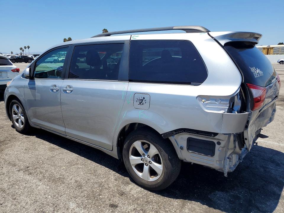 2017 Toyota Sienna VIN 5TDKZ3DC4HS836245 COPART salvage auction — REAR END, Ca - Salvage Certificate, sold $3,450 on 2026-07-24 (photo 2)
