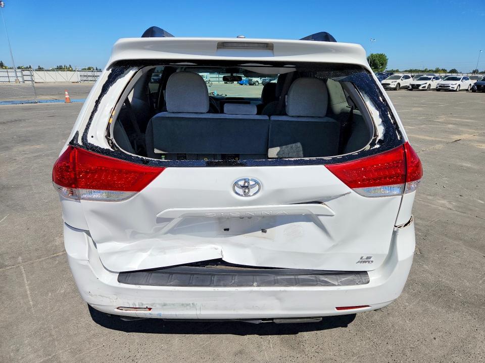 2013 Toyota Sienna VIN 5TDJK3DC3DS050866 COPART salvage auction — REAR END, CA - SALVAGE CERTIFICATE, sold $1,550 on 2026-07-27 (photo 6)