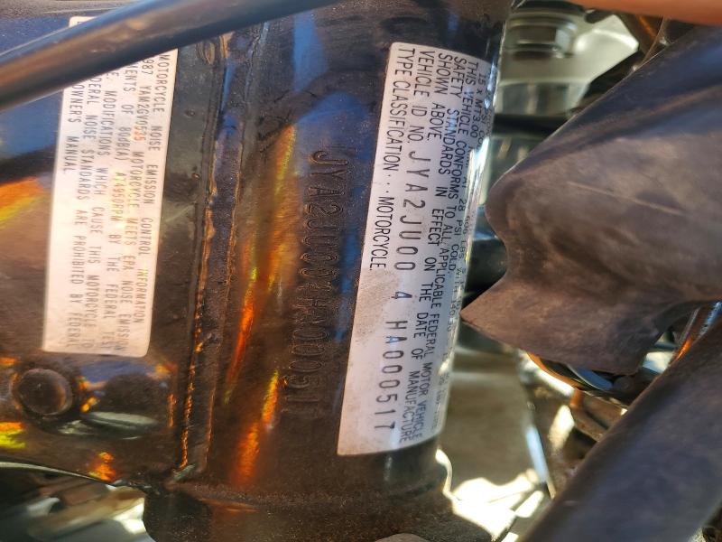 1987 Yamaha Xv535 VIN JYA2JU004HA000517 COPART salvage auction — MINOR DENT/SCRATCHES, Ca - Dis/Dlr/Exp Only Clean Title, sold $35 on 2026-08-03 (photo 9)