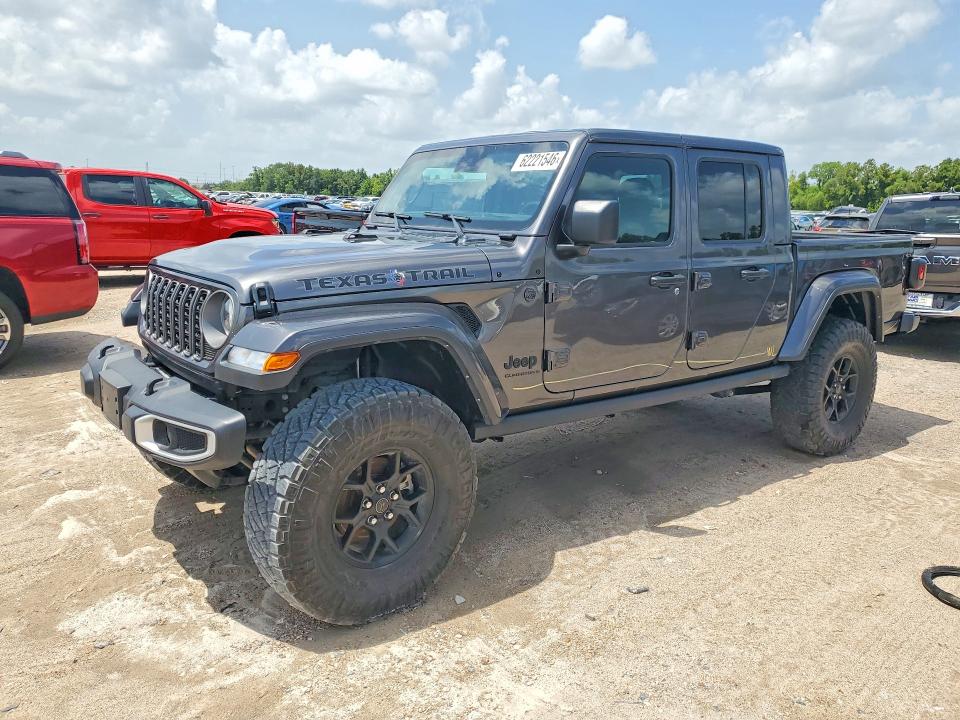 2025 Jeep Gladiator VIN 1C6PJTAG7SL505616 COPART salvage auction — WATER/FLOOD, Tx - Salvage Title-Flood Damage, sold $14,400 on 2026-07-28 (photo 1)