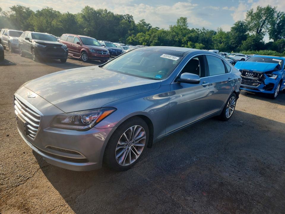 2015 Hyundai Genesis VIN KMHGN4JE0FU047527 COPART salvage auction — REAR END, CT - CERT OF TITLE-SALVAGE, sold $3,350 on 2026-07-24 (photo 1)