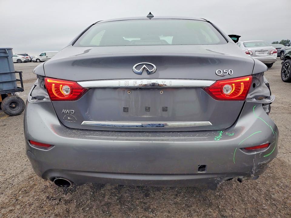 2014 Infiniti Q50 VIN JN1BV7AR8EM701114 COPART salvage auction — REAR END, Pa - Certificate Of Salvage, sold $1,350 on 2026-07-31 (photo 6)