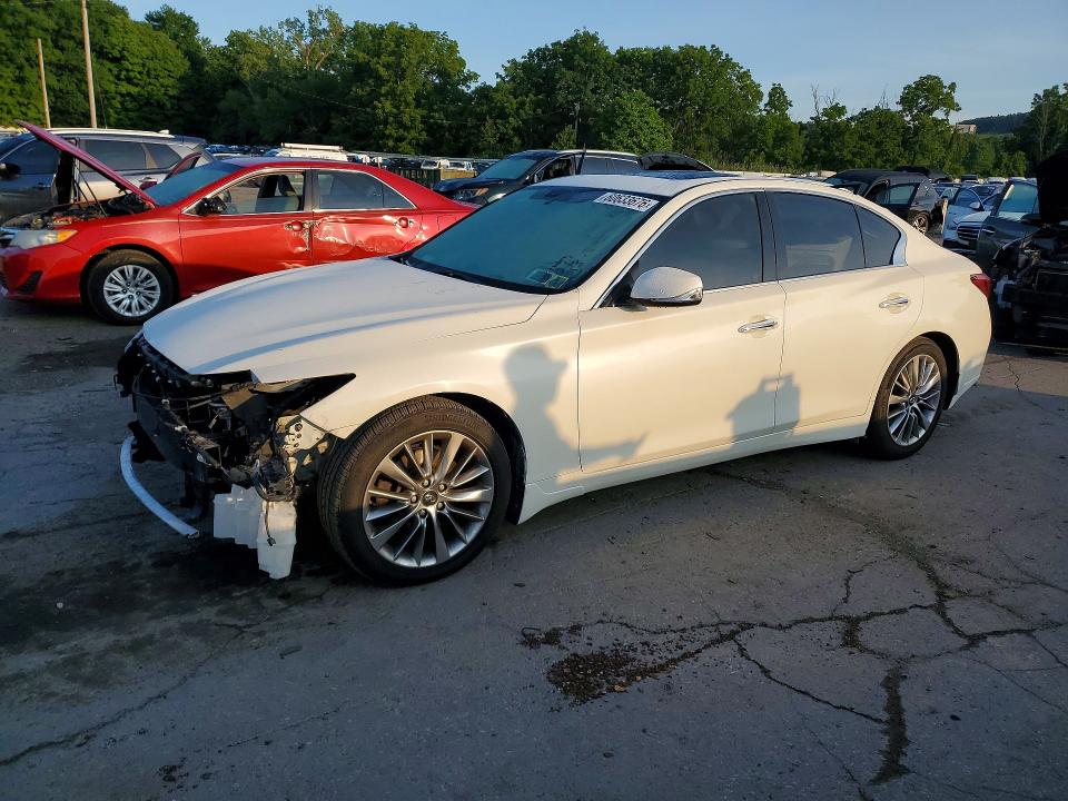 2018 Infiniti Q50 VIN JN1EV7AR0JM432064 COPART salvage auction — FRONT END, Ny - Mv-907A Salvage Certificate, sold $425 on 2026-07-28 (photo 1)