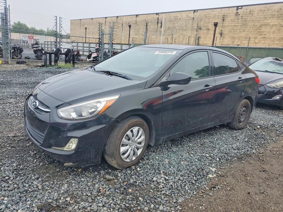2016 Hyundai Accent VIN KMHCT4AE5GU952674 COPART salvage auction — REAR END, Md - Cert Of Title-Rebuilt Salvage, sold $575 on 2026-07-11 (photo 1)