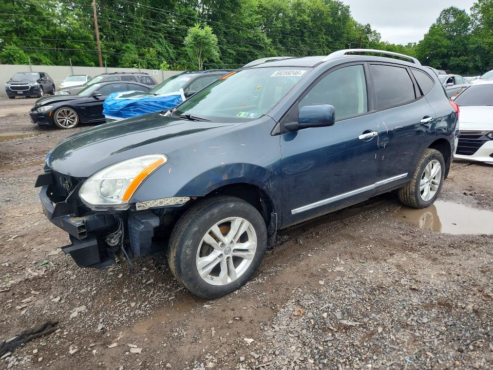 2013 Nissan Rogue VIN JN8AS5MV8DW643107 COPART salvage auction — FRONT END, Pa - Certificate Of Salvage, sold $450 on 2026-07-27 (photo 1)