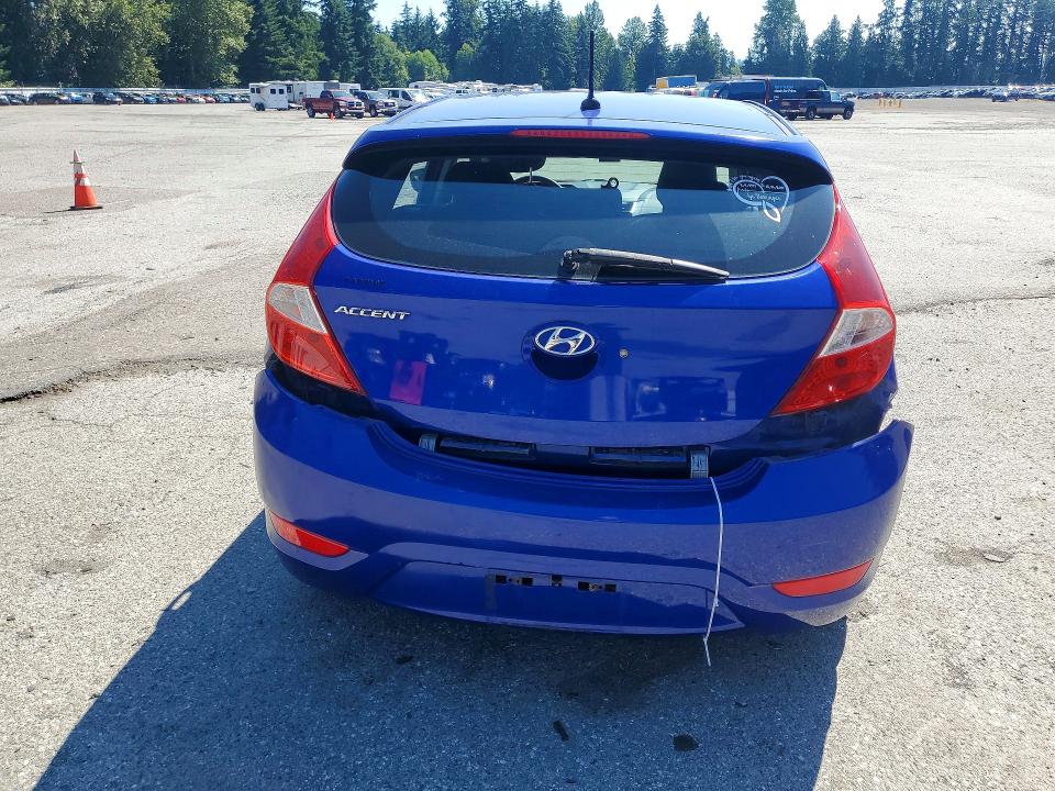 2013 Hyundai Accent VIN KMHCU5AE0DU104233 COPART salvage auction — REAR END, Wa - Bill Of Sale, sold $825 on 2026-07-13 (photo 6)