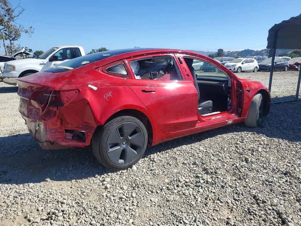 2023 Tesla Model 3 VIN 5YJ3E1EA8PF556509 COPART salvage auction — REAR END, Ca - Salvage Certificate, sold $4,850 on 2026-07-28 (photo 3)
