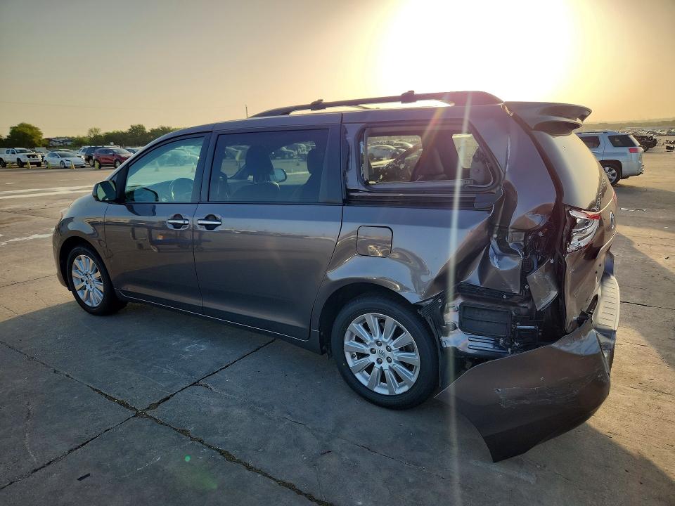 2015 Toyota Sienna VIN 5TDDK3DC5FS099146 COPART salvage auction — REAR END, TX - SALVAGE VEHICLE TITLE (P), sold $225 on 2026-07-27 (photo 2)