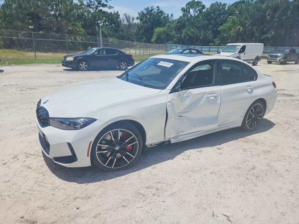2023 BMW M3 VIN 3MW49FS01P8D17144 COPART salvage auction — SIDE, Fl - Cert Of Title Slvg Rebuildable, sold $24,700 on 2026-08-12 (photo 1)