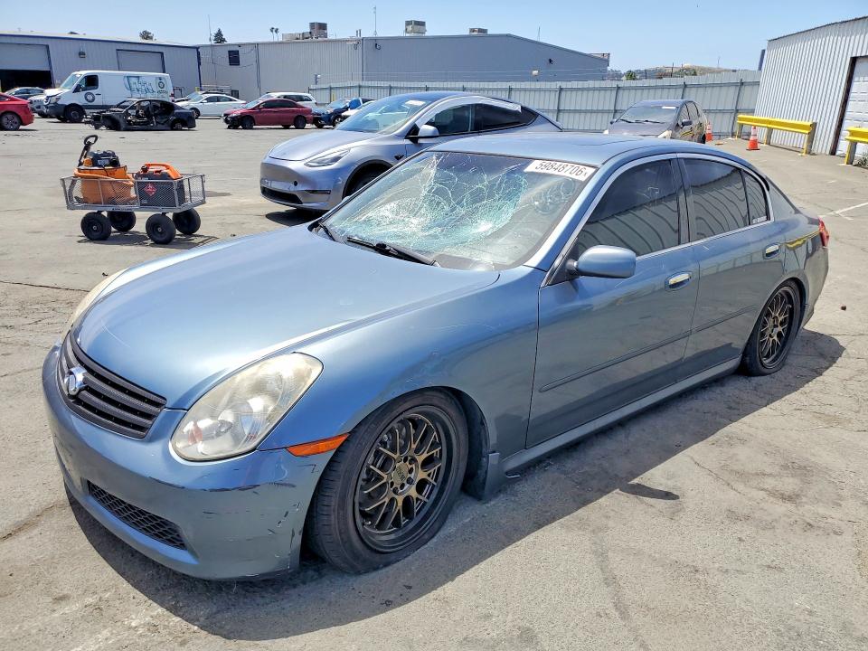 2006 Infiniti G35 VIN JNKCV51E86M522168 COPART salvage auction — VANDALISM, Ca - Salvage Certificate, sold $450 on 2026-07-31 (photo 1)
