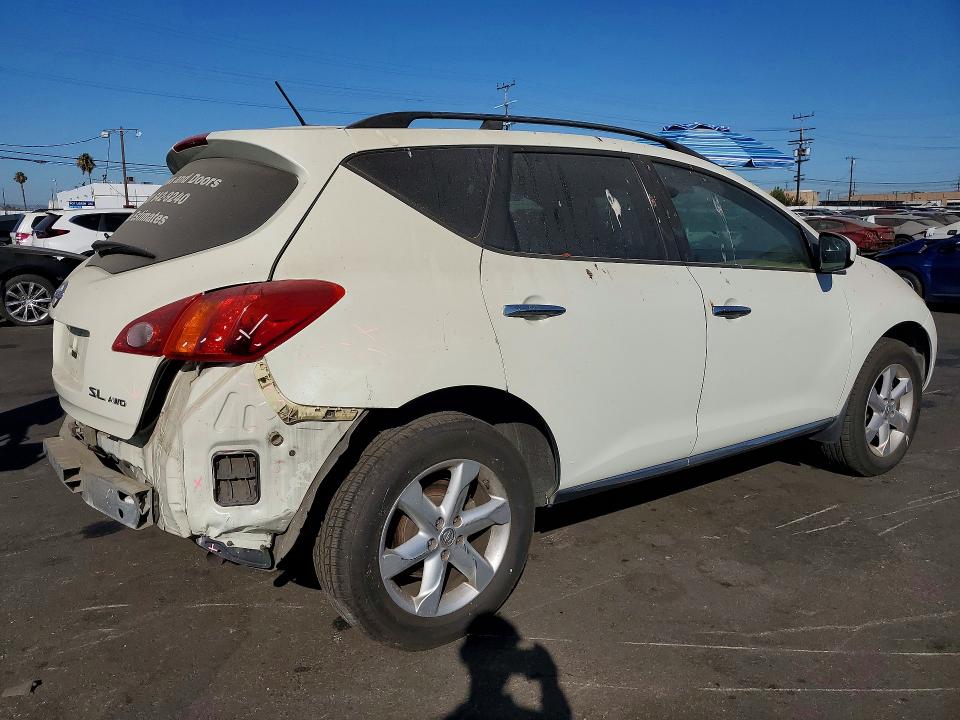 2010 Nissan Murano VIN JN8AZ1MW7AW122856 COPART salvage auction — REAR END, CA - SALVAGE CERTIFICATE, sold $250 on 2026-07-22 (photo 3)