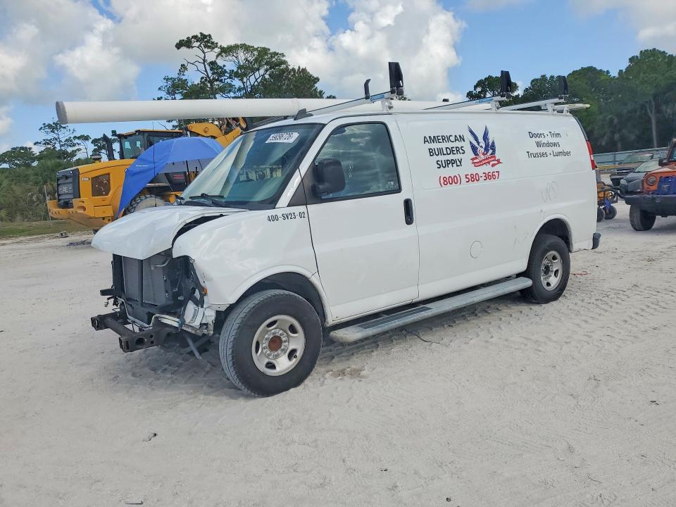 2021 GMC Savana VIN 1GTW7AFP3M1307159 COPART salvage auction — FRONT END, Fl - Cert Of Title Slvg Rebuildable, sold $2,500 on 2026-07-22 (photo 1)
