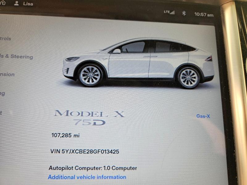 2016 Tesla Model x VIN 5YJXCBE28GF013425 COPART salvage auction — SIDE, Ny - Mv-907A Salvage Certificate, sold $6,600 on 2026-07-20 (photo 9)