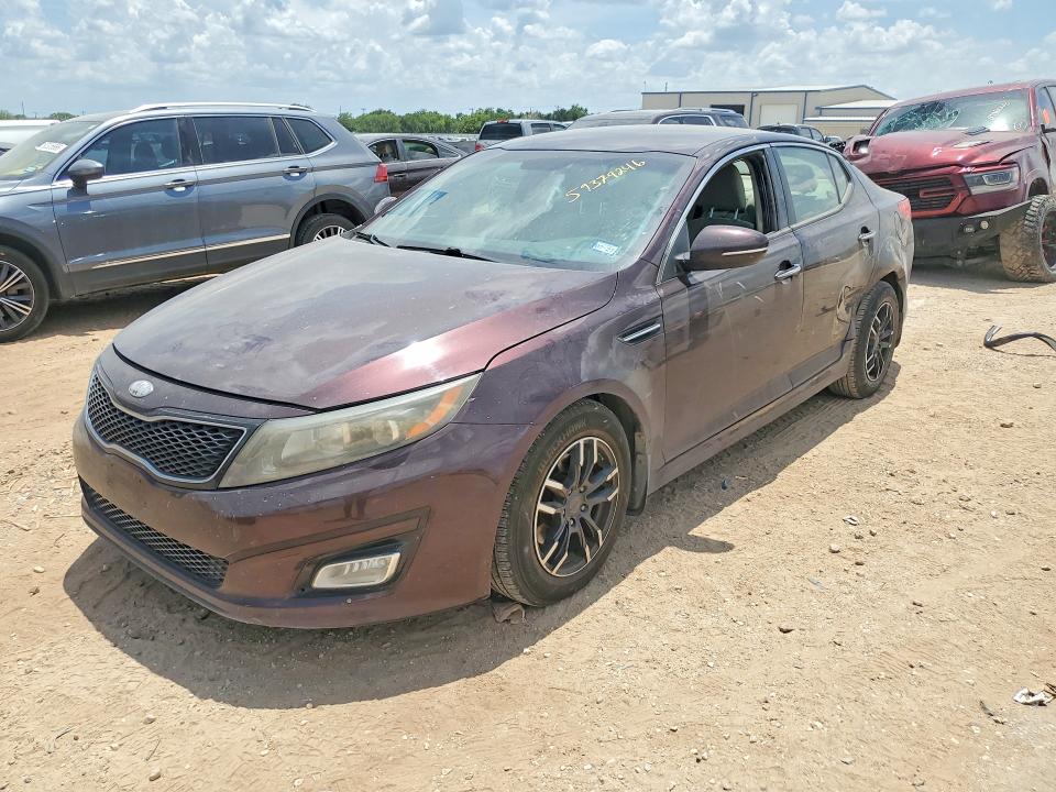 2014 Kia Optima VIN 5XXGM4A75EG294796 COPART salvage auction — FRONT END, Tx - Salvage Vehicle Title, sold $15 on 2026-07-23 (photo 1)