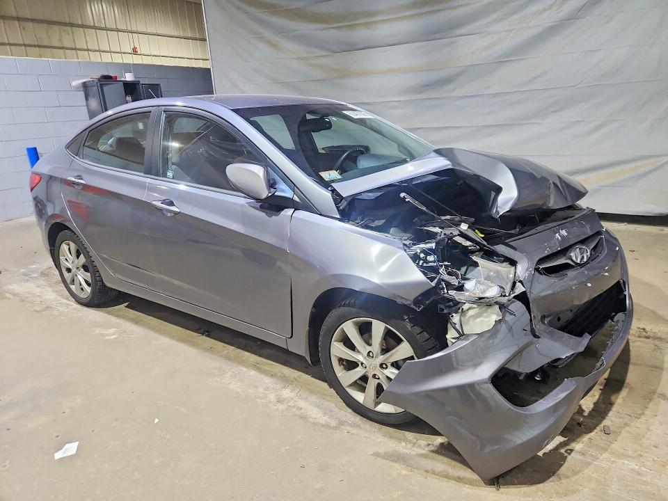 2013 Hyundai Accent VIN KMHCU4AEXDU468914 COPART salvage auction — FRONT END, Ma - Cert Of Title-Reconstrctd Coll, sold $90 on 2026-07-28 (photo 4)