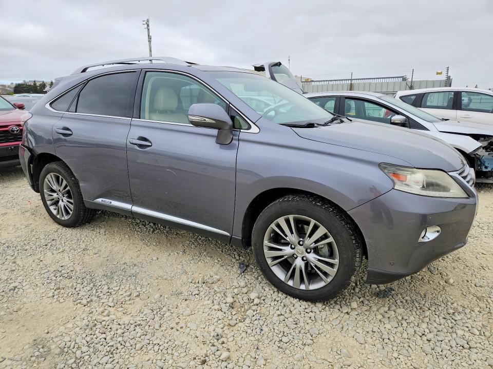 2013 Lexus Rx 450h VIN JTJBC1BA1D2437153 COPART salvage auction — REAR END, Ca - Salvage Certificate, sold $3,850 on 2026-07-07 (photo 4)