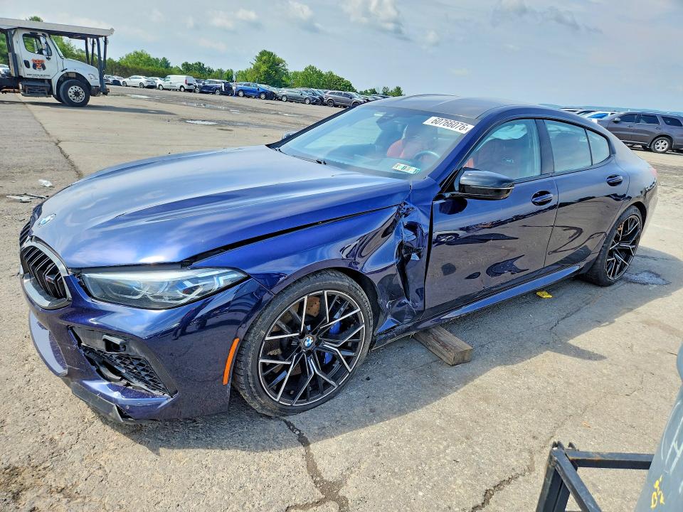 2021 BMW M8 VIN WBSGV0C02MCF85742 COPART salvage auction — SIDE, Pa - Certificate Of Salvage, sold $29,500 on 2026-07-31 (photo 1)