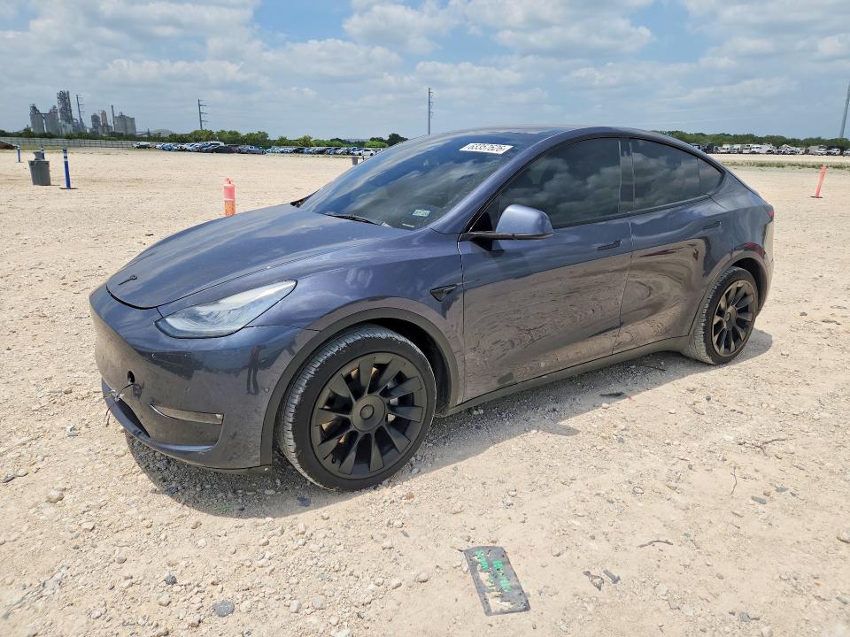 2021 Tesla Model y VIN 5YJYGDEE9MF149038 COPART salvage auction — NORMAL WEAR, TX - CERT OF TITLE-REBUILT SALVAGE, sold $9,900 on 2026-08-03 (photo 1)