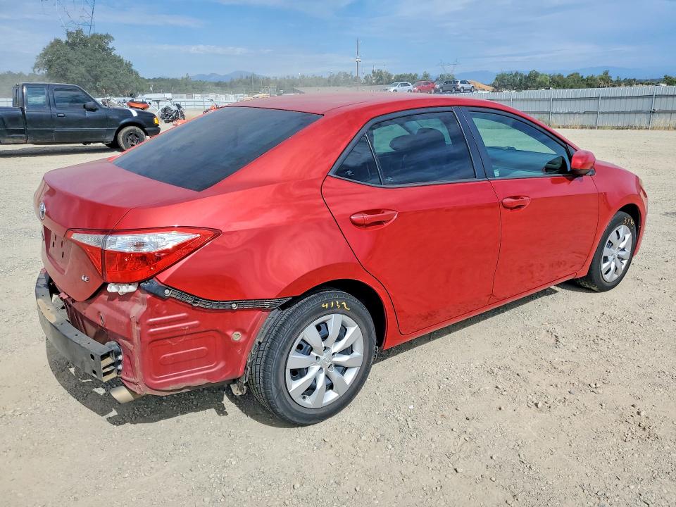 2016 Toyota Corolla VIN 5YFBURHE4GP384818 COPART salvage auction — REAR END, CA - SALVAGE CERTIFICATE, sold $3,300 on 2026-07-31 (photo 3)