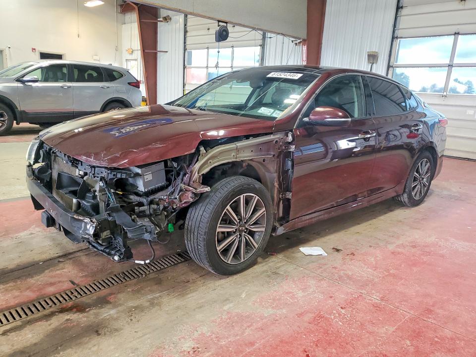 2019 Kia Optima VIN 5XXGU4L12KG329167 COPART salvage auction — FRONT END, Ny - Mv-907A Salvage Certificate, sold $2,250 on 2026-07-27 (photo 1)
