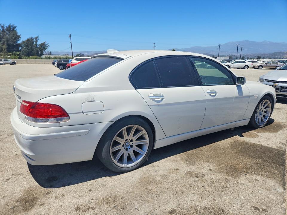 2006 BMW 7 series VIN WBAHL83536DT00145 COPART salvage auction — NORMAL WEAR, CA - DIS/DLR/EXP ONLY CLEAN TITLE, sold $225 on 2026-07-28 (photo 3)