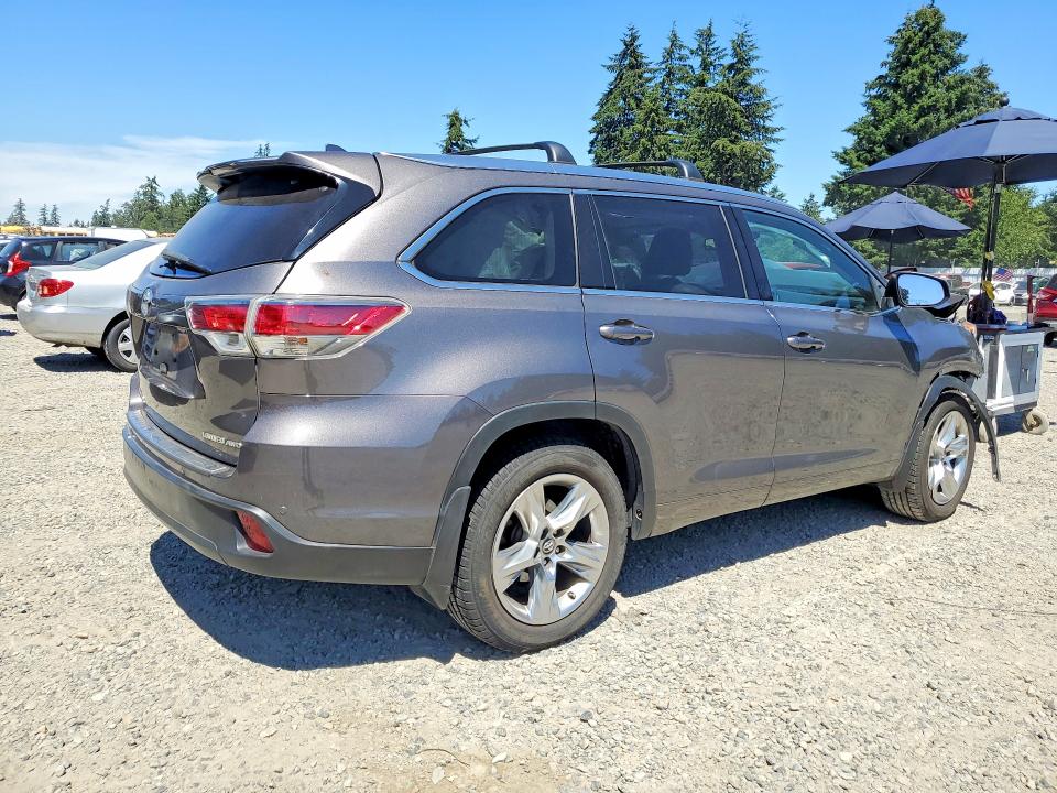 2016 Toyota Highlander VIN 5TDDKRFH2GS355773 COPART salvage auction — FRONT END, WA - BILL OF SALE, sold $4,400 on 2026-07-24 (photo 3)