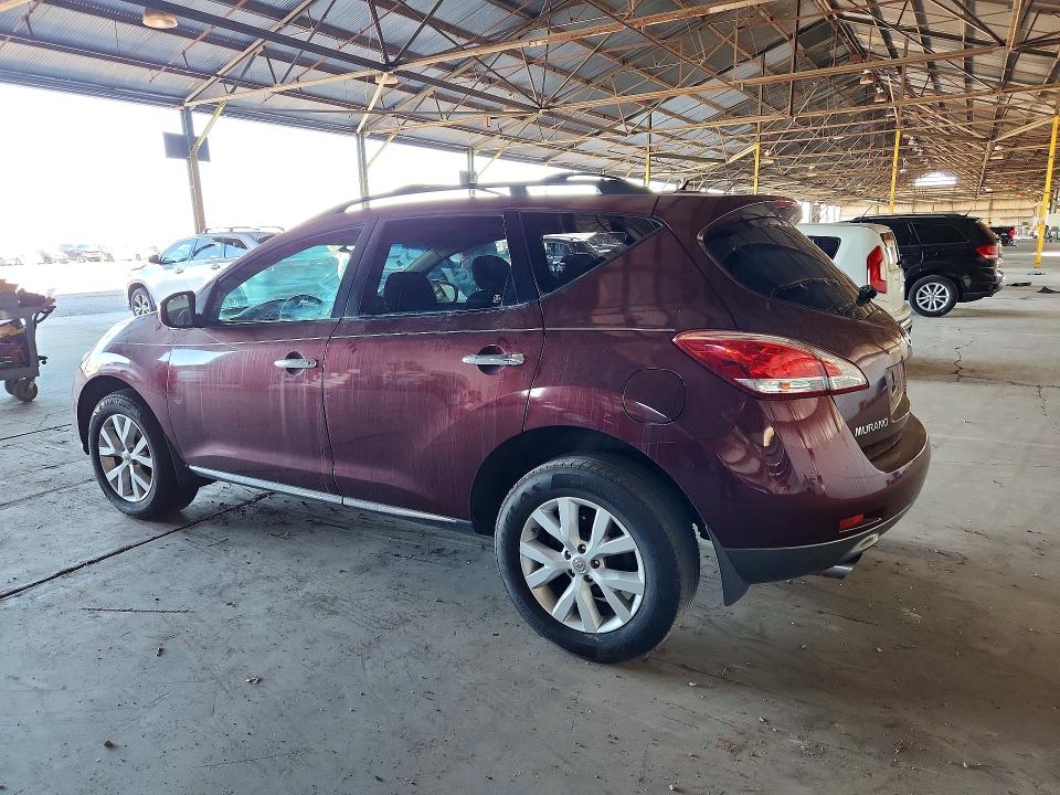 2012 Nissan Murano VIN JN8AZ1MW3CW212962 COPART salvage auction — MINOR DENT/SCRATCHES, Az - Certificate Of Title (P), sold $475 on 2026-07-29 (photo 2)