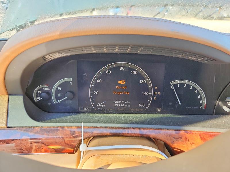 2007 Mercedes-benz S class VIN WDDNG71X47A098479 COPART salvage auction — MECHANICAL, Fl - Certificate Of Title, sold $325 on 2026-07-28 (photo 9)