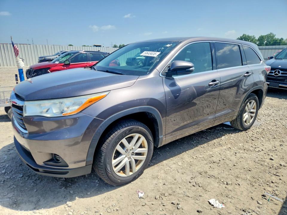 2014 Toyota Highlander VIN 5TDZARFH3ES005803 — COPART salvage auction photo