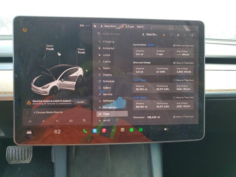 2022 Tesla Model 3 VIN 5YJ3E1EA5NF111979 COPART salvage auction — MINOR DENT/SCRATCHES, Oh - Dealer Only Clean Title (P), sold $11,600 on 2026-07-31 (photo 9)