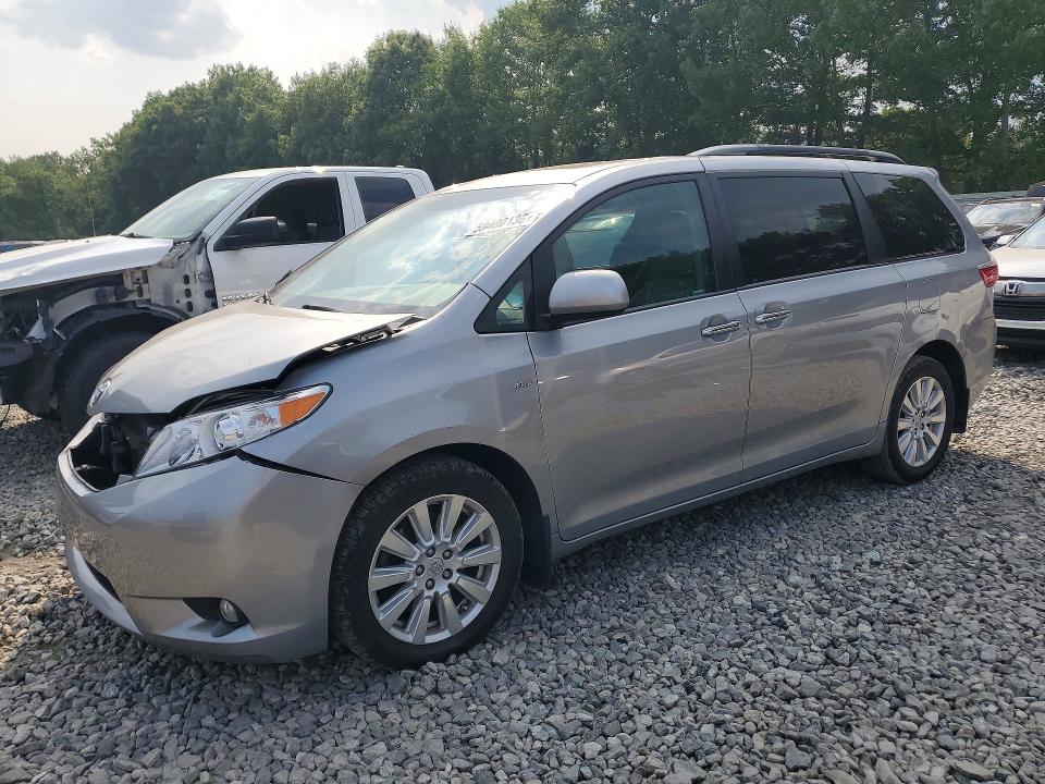 2017 Toyota Sienna VIN 5TDDZ3DC3HS149170 COPART salvage auction — FRONT END, MA - CERT OF TITLE-SALVAGE (P), sold $450 on 2026-07-24 (photo 1)