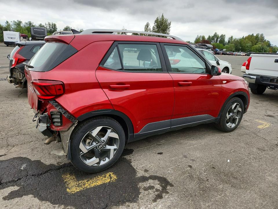 2022 Hyundai Venue VIN KMHRC8A33NU135250 COPART salvage auction — REAR END, Or - Salvage Title Certificate, sold $4,500 on 2026-09-18 (photo 3)