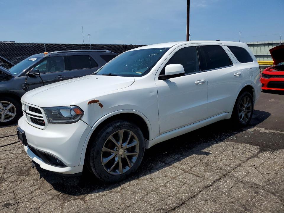 2014 Dodge Durango VIN 1C4RDJAGXEC484052 COPART salvage auction — FRONT END, Mi - Certificate Of Title, sold $875 on 2026-07-28 (photo 1)