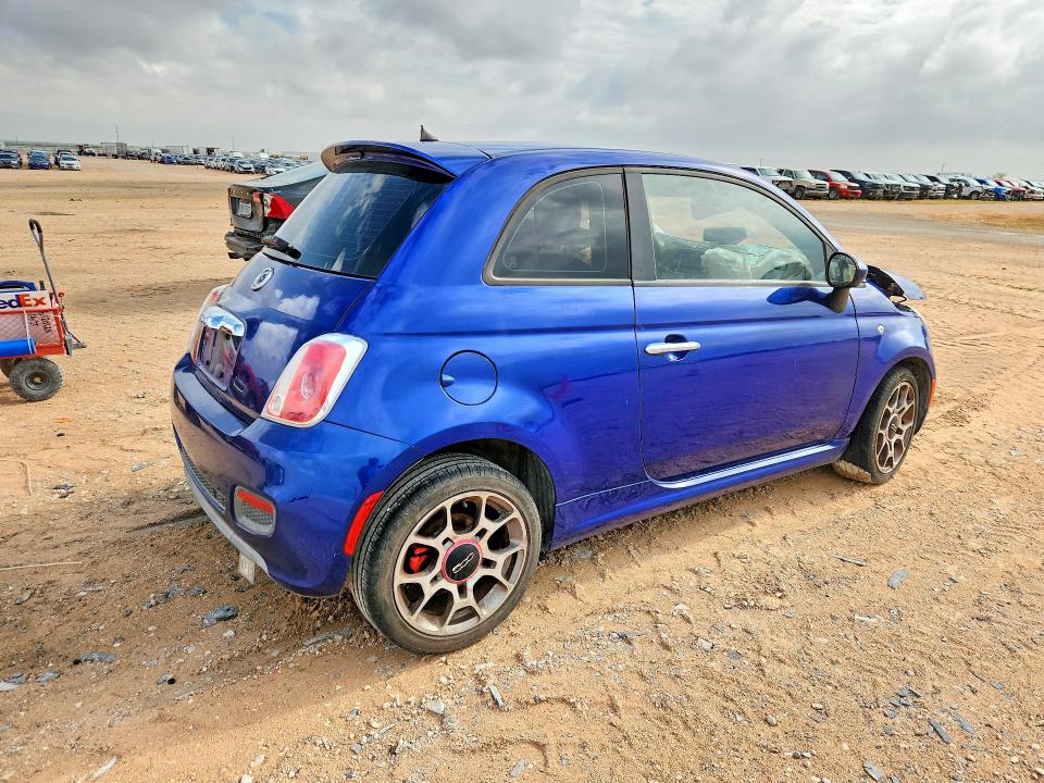 2012 Fiat 500 VIN 3C3CFFBR7CT119668 COPART salvage auction — ALL OVER, Tx - Salvage Vehicle Title, sold $200 on 2026-08-12 (photo 3)
