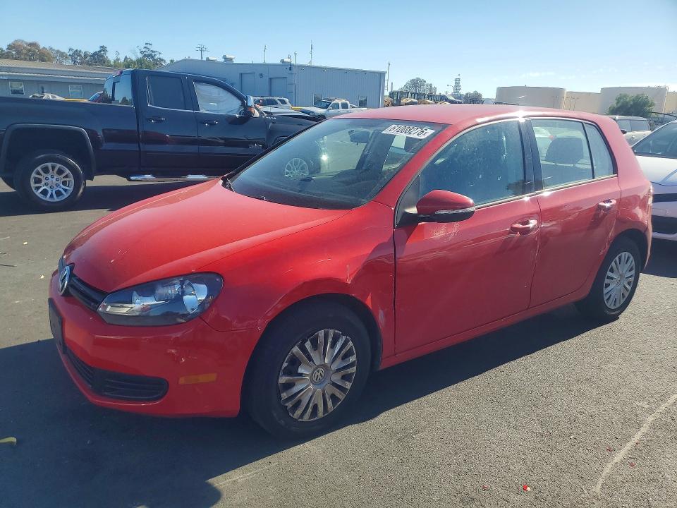 2012 Volkswagen Golf VIN WVWDB7AJ2CW241443 COPART salvage auction — FRONT END, Ca - Salvage Certificate, sold $1,600 on 2026-07-22 (photo 1)