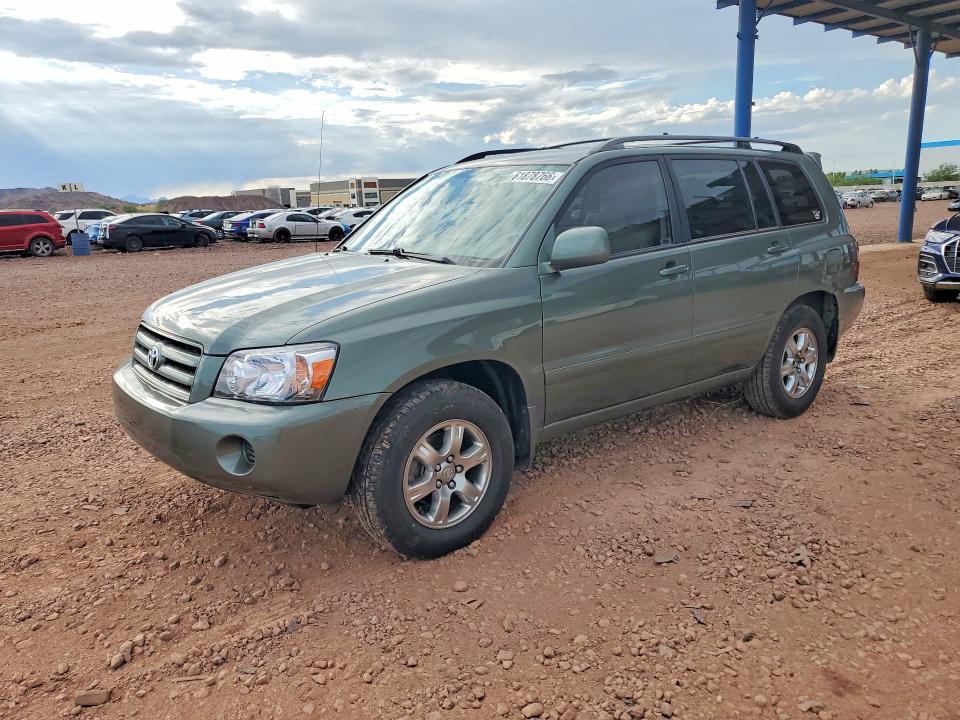 2007 Toyota Highlander VIN JTEDP21A370131512 COPART salvage auction — REAR END, Az - Cert Of Title - Salvage, sold $725 on 2026-07-28 (photo 1)
