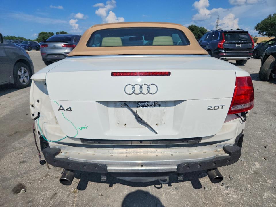 2007 Audi A4 VIN WAUAF48H97K023132 COPART salvage auction — REAR END, Fl - Cert Of Title Slvg Rebuildable, sold $15 on 2026-07-30 (photo 6)