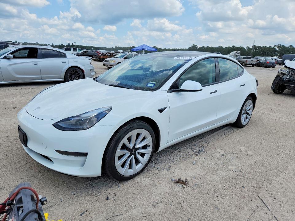 2022 Tesla Model 3 VIN 5YJ3E1EA4NF348642 COPART salvage auction — REAR END, Tx - Salvage Vehicle Title, sold $650 on 2026-07-24 (photo 1)