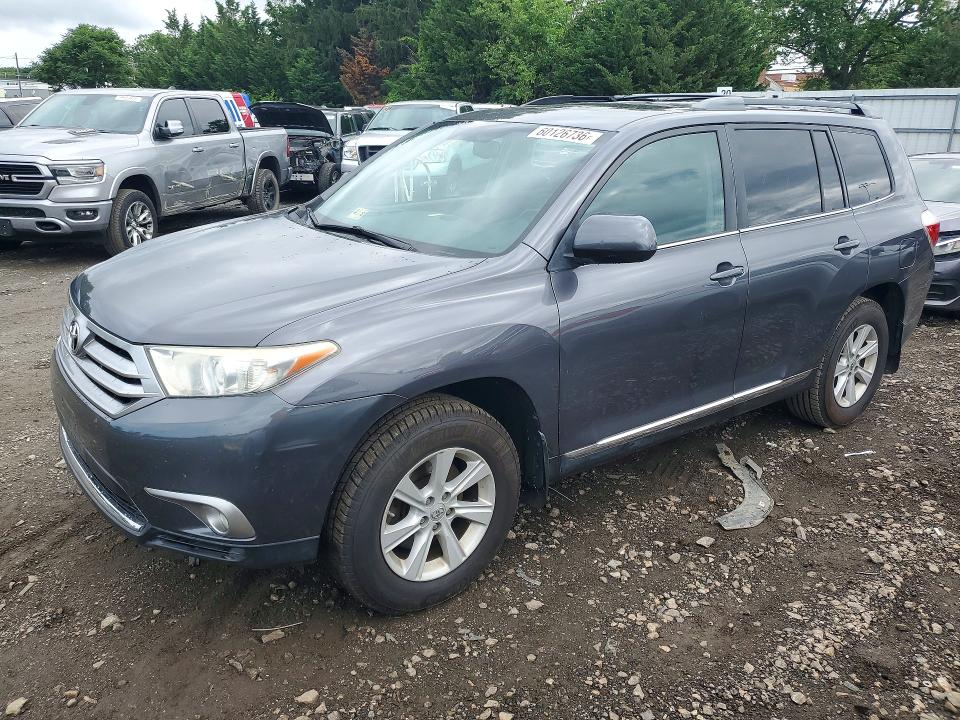 2013 Toyota Highlander VIN 5TDBK3EH5DS265535 COPART salvage auction — FRONT END, Md - Cert Of Salvage > 75% Damage, sold $4,250 on 2026-07-20 (photo 1)