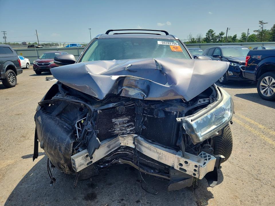 2018 Toyota Highlander VIN 5TDDZRFH0JS491645 COPART salvage auction — FRONT END, Pa - Certificate Of Salvage, sold $4,950 on 2026-07-17 (photo 5)