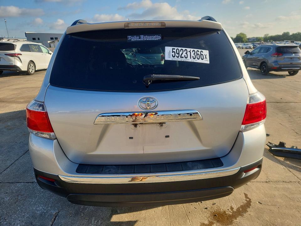 2013 Toyota Highlander VIN 5TDYK3EH9DS112585 COPART salvage auction — FRONT END, Tx - Salvage Vehicle Title, sold $4,700 on 2026-07-13 (photo 6)