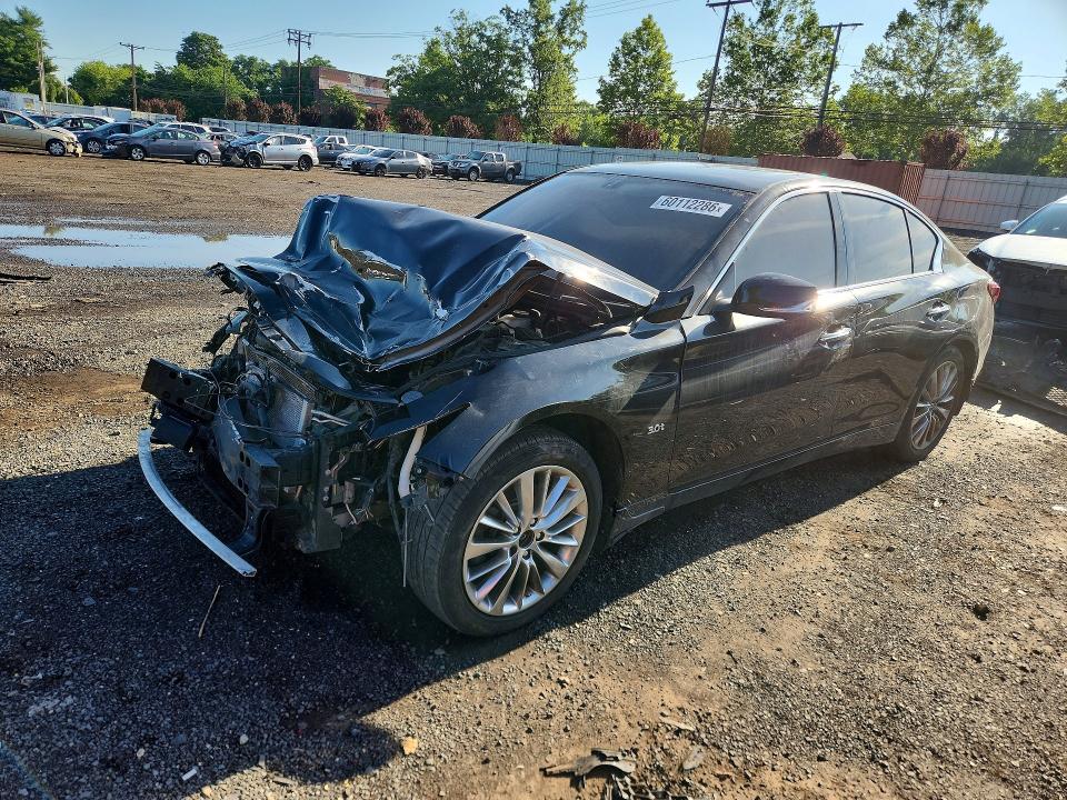 2019 Infiniti Q50 VIN JN1EV7AR0KM555431 COPART salvage auction — FRONT END, MD - CERT OF SALVAGE > 75% DAMAGE, sold $1,450 on 2026-07-21 (photo 1)