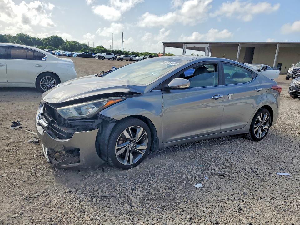 2014 Hyundai Elantra VIN KMHDH4AE6EU138942 COPART salvage auction — FRONT END, Salvage Title, sold $15 on 2026-07-22 (photo 1)