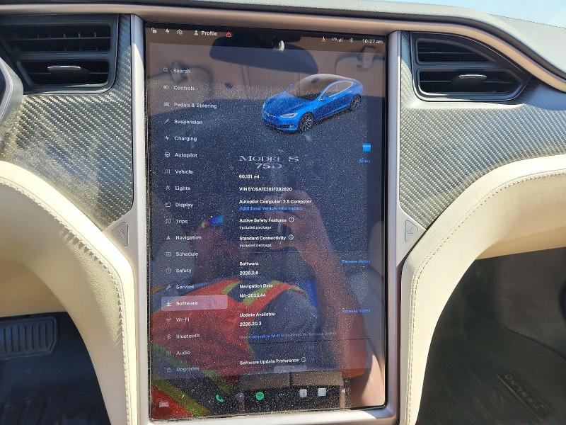 2018 Tesla Model s VIN 5YJSA1E28JF282820 COPART salvage auction — FRONT END, Ut - Salvage Certificate, sold $7,600 on 2026-07-30 (photo 9)