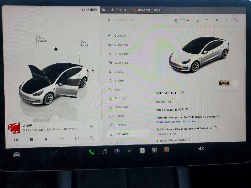 2022 Tesla Model 3 VIN 5YJ3E1EA3NF371152 COPART salvage auction — FRONT END, Ct - Certificate Of Title, sold $8,700 on 2026-07-20 (photo 9)