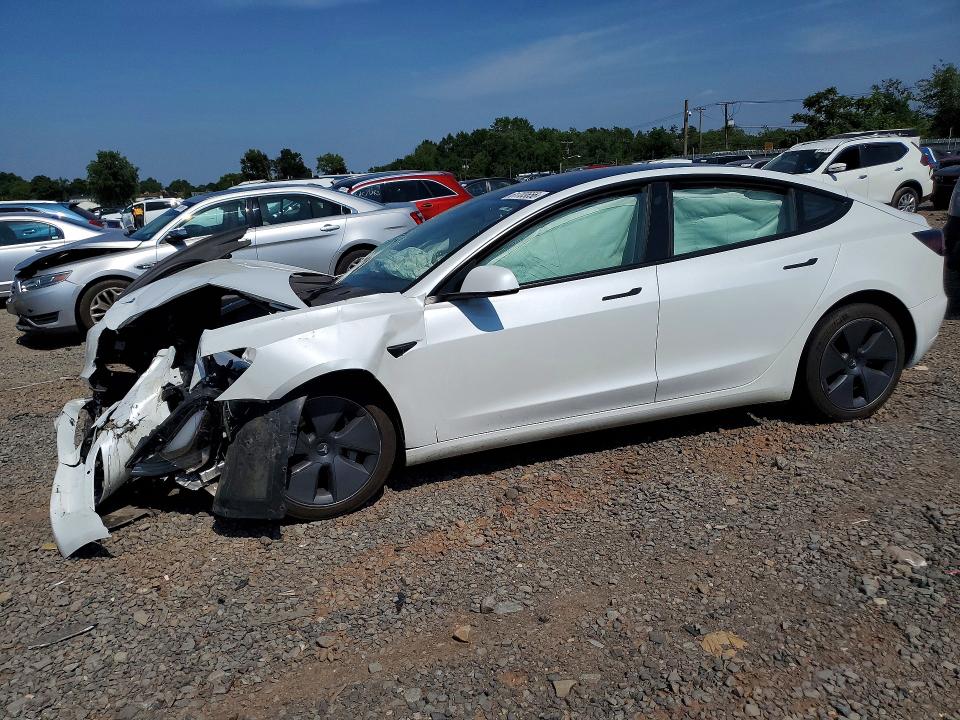 2022 Tesla Model 3 VIN 5YJ3E1EA8NF357084 COPART salvage auction — FRONT END, Nj - Certificate Of Title, sold $2,700 on 2026-07-31 (photo 1)