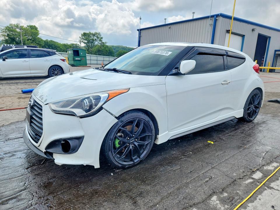 2014 Hyundai Veloster VIN KMHTC6AE4EU188874 COPART salvage auction — FRONT END, Salvage Title, sold $775 on 2026-07-22 (photo 1)